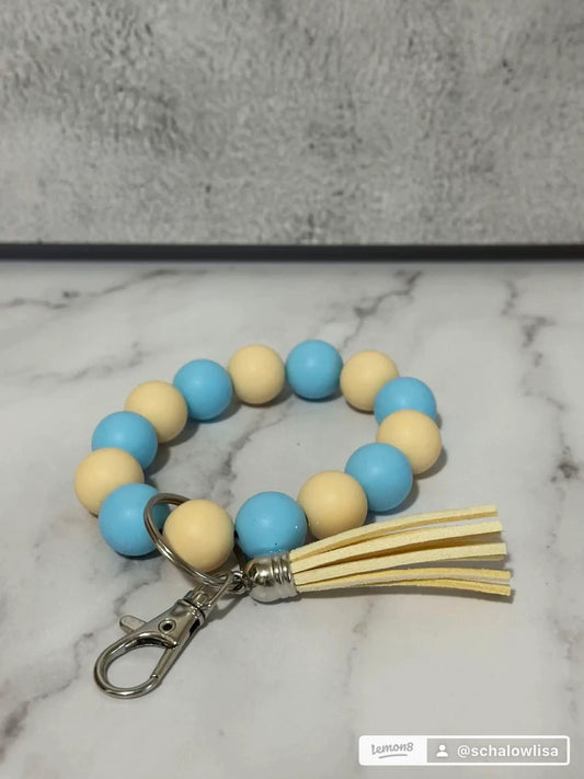 Beaded keychain wristlets